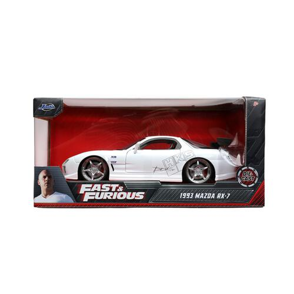 Jada 1:24 1993 Mazda RX-7 FD3S-Wide Body - Glossy White -Rápidos Y Furiosos 1