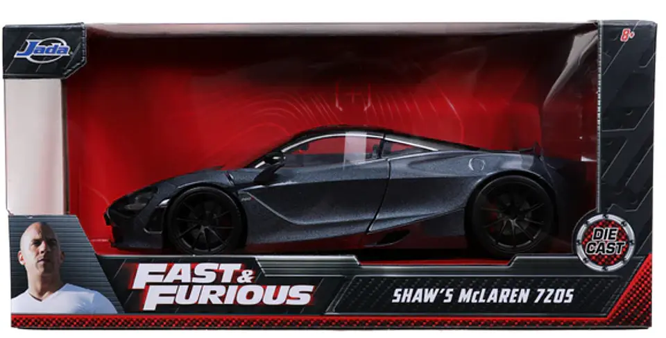 Jada 1:24 Shaw's McLaren 720S - Metallic Gray - Rápidos Y Furiosos 1
