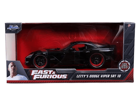 Jada 1:24 2008 Dodge Viper SRT-10 - Glossy - Black Rápidos Y Furiosos      