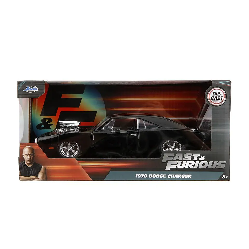 Jada 1:24 1970 Dodge Charger - Glossy Black Rápidos Y Furiosos 1