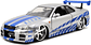 Jada 1:24 2002 Nissan Skyline GT-R R34  - Candy Silver W/Blue Stripes  - Miniatura 2
