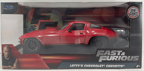 Jada 1:24  1966 Chevrolet Corvette  - Glossy Red Rápidos Y Furiosos