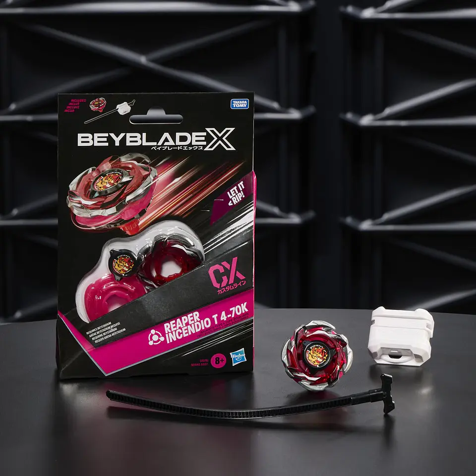 Beyblade X Reaper Incendio T 4-70K Balance Top y Lanzador 3