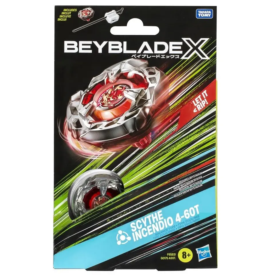 Beyblade X Scythe Incendio 4-60T con Top y Lanzador 3