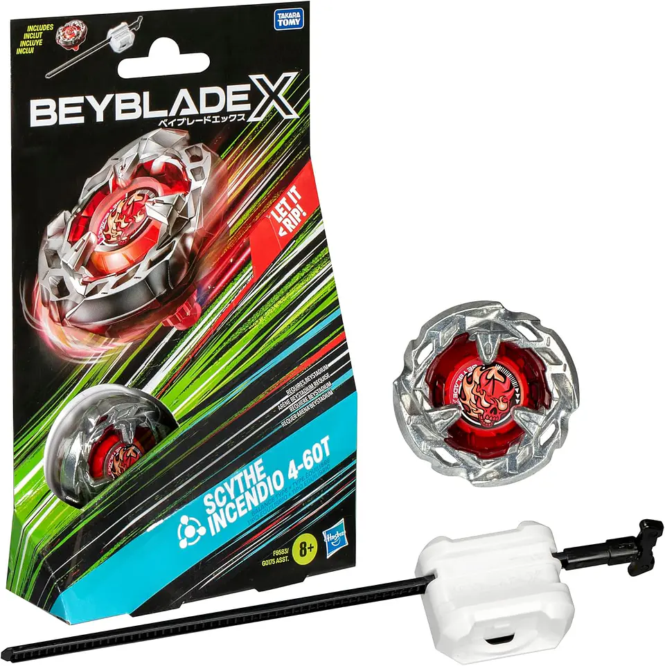 Beyblade X Scythe Incendio 4-60T con Top y Lanzador 1
