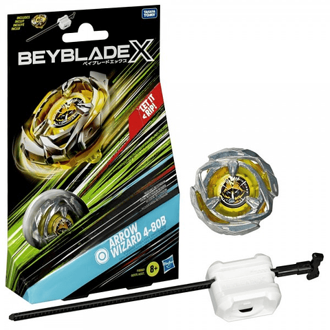 Beyblade X Arrow Wizard 4-80B con Top y Lanzador