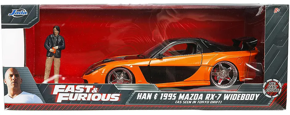 Mazda Rx7 1997 con Figura Han - Jada 1:24 Fast & Furious 1