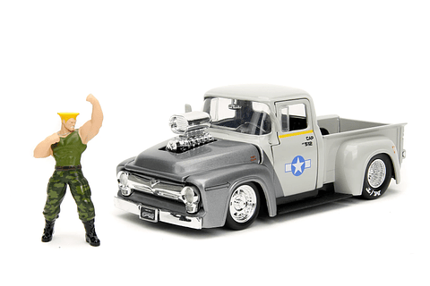 Pickup F100 1956 con Figura Guile - Jada 1:24 Street Fighter