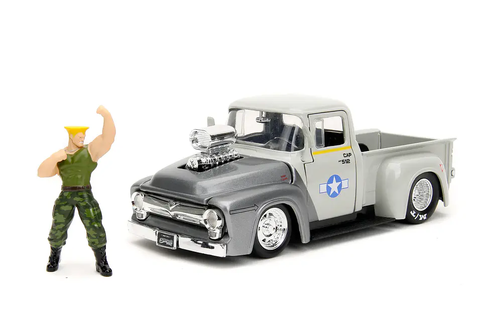 Pickup F100 1956 con Figura Guile - Jada 1:24 Street Fighter 2