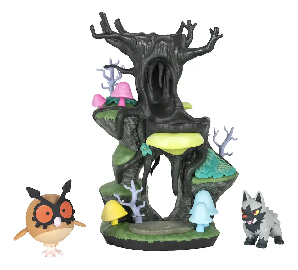 Poochyena & Hoothoot, Diorama Bosque de hongos - Pokemon  Select Deluxe  3