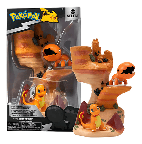 Trapinch & Charmander, Diorama Desierto Rocoso - Pokemon  Select Deluxe 