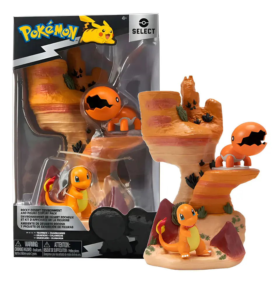 Trapinch & Charmander, Diorama Desierto Rocoso - Pokemon  Select Deluxe  1