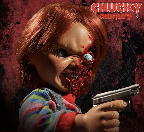 Pizza Face Chucky Talking Doll Figures - Chucky: Child's Play 3 - 15" M.D.S.