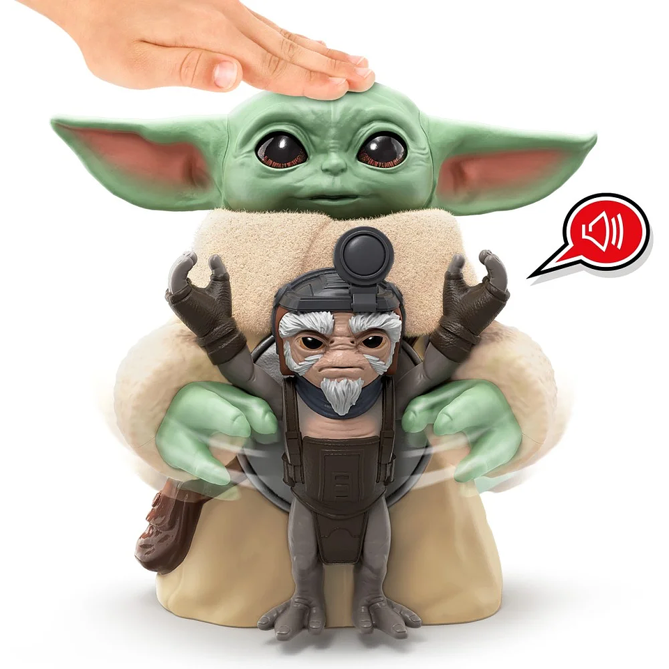 Grogu interactivo abrazador, Figura electrónica de 16,5 cm y anzellano, Star Wars: The Mandalorian & Grogu 3