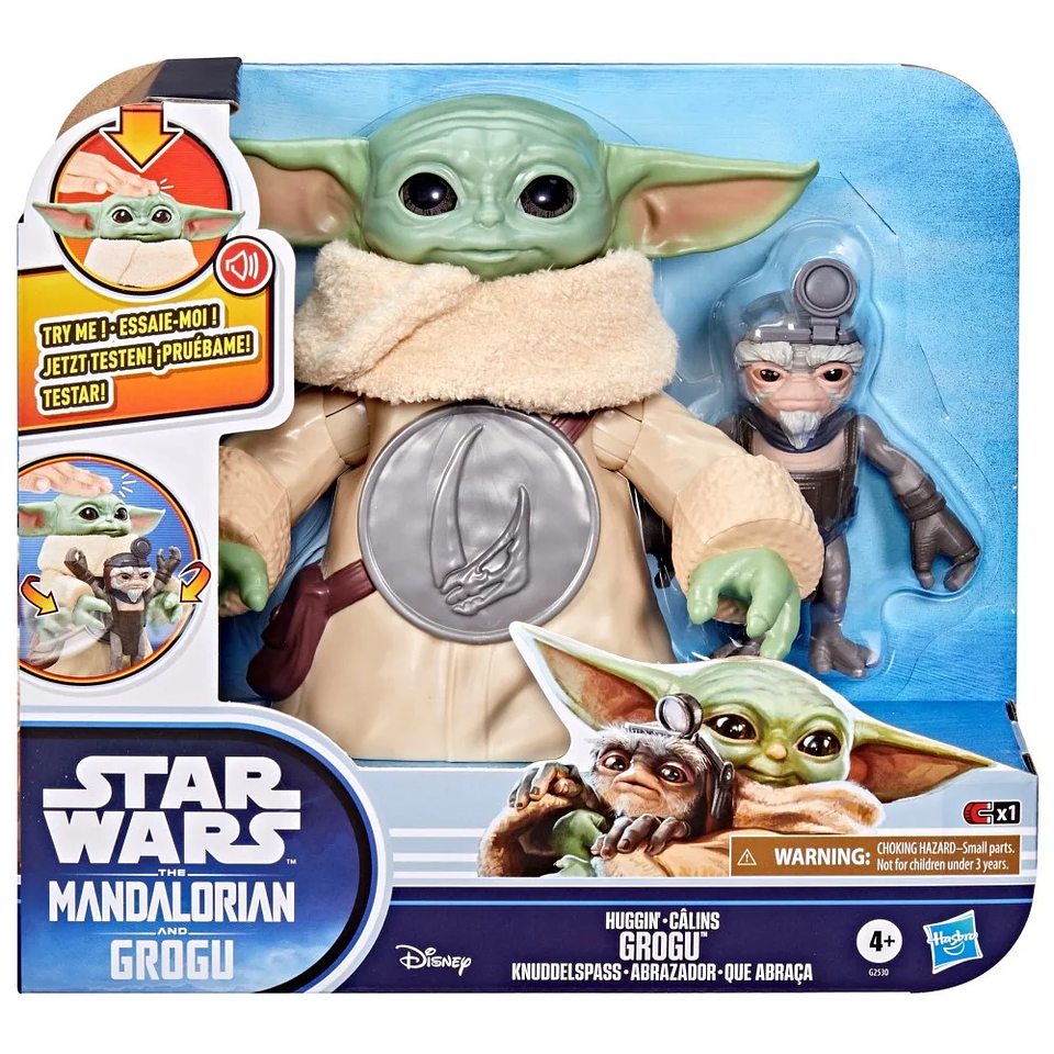 Grogu interactivo abrazador, Figura electrónica de 16,5 cm y anzellano, Star Wars: The Mandalorian & Grogu 1