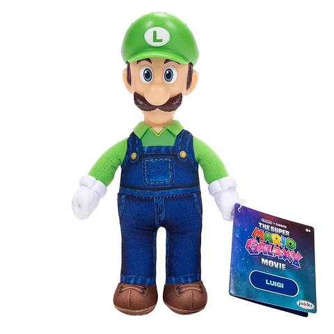 Super Mario Galaxy, Peluche Luigi Con Cabeza Plastica 23 Cm