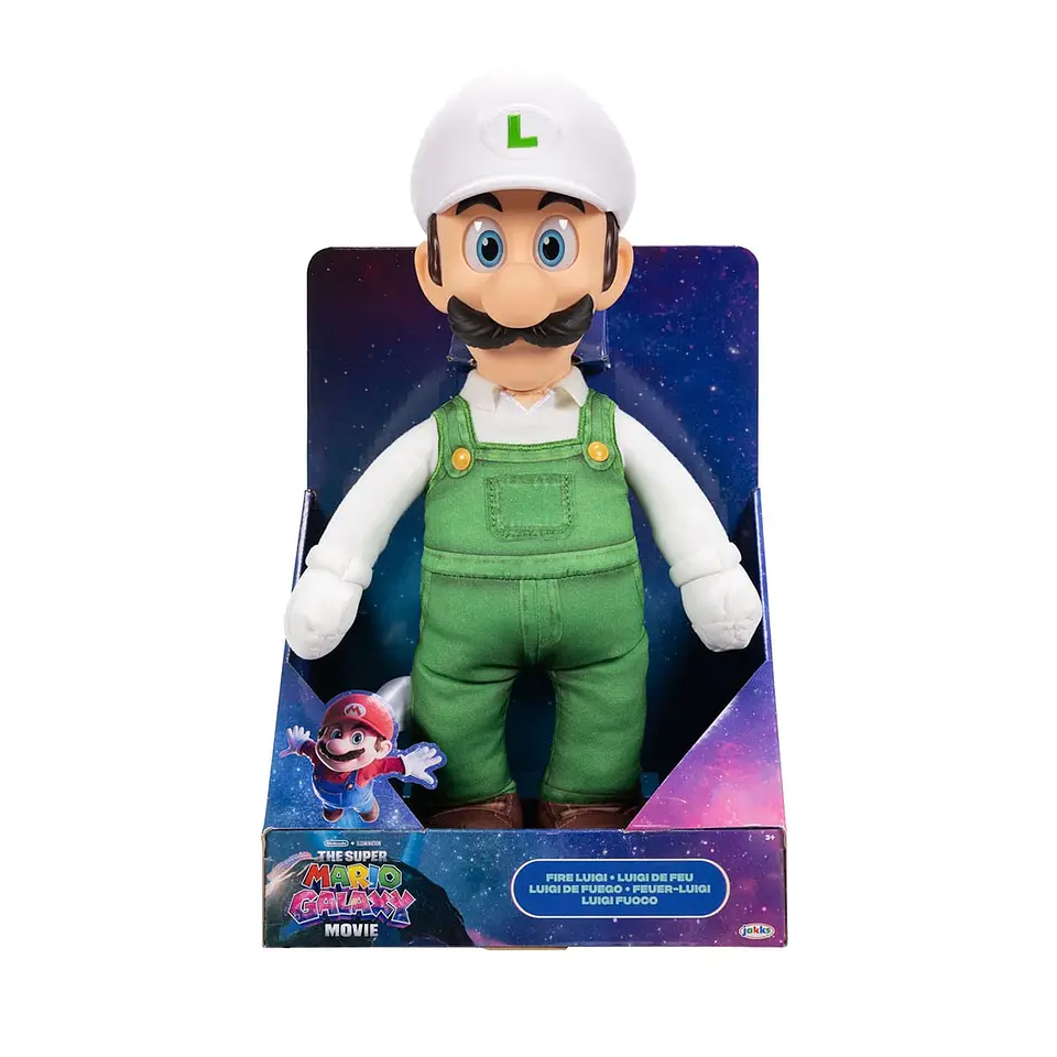 Super Mario Galaxy, Peluche Luigi Con Cabeza Plastica 37 Cm 1