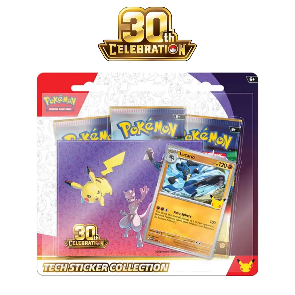Pokemon Tech Sticker Collection 30th Celebration - Lucario Español 1