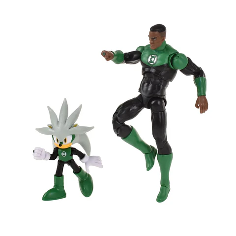 Set 2 Figuras - Silver & Green Lantern- Sonic Dc Comics