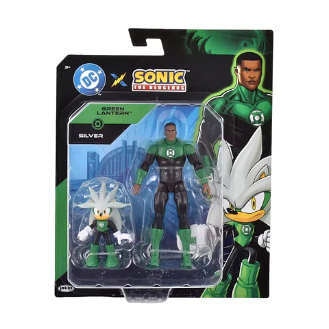 Set 2 Figuras - Silver & Green Lantern- Sonic Dc Comics