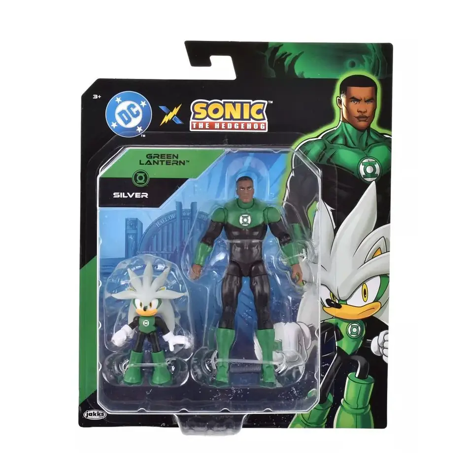Set 2 Figuras - Silver & Green Lantern- Sonic Dc Comics 1