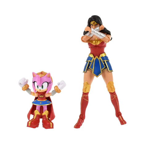Set 2 Figuras - Amy & Wonder Woman - Sonic Dc Comics