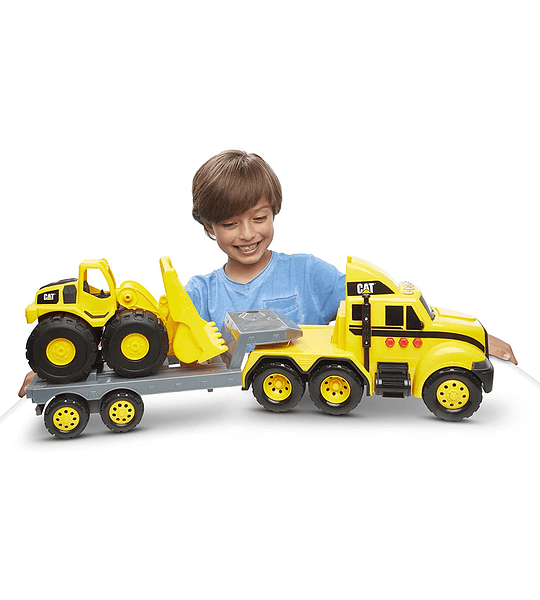 CAT  Caterpillar camión y remolque con luces y sonidos
