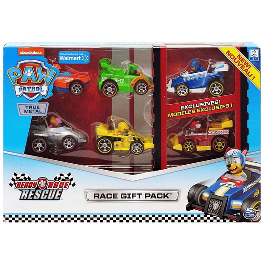 Paw Patrol True Metal Ready Race Rescue pac de 6 con 2 exclusivos modelos