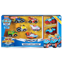 Paw Patrol Mighty Pups Super Paw Set 8 Vehículos Metálicos 