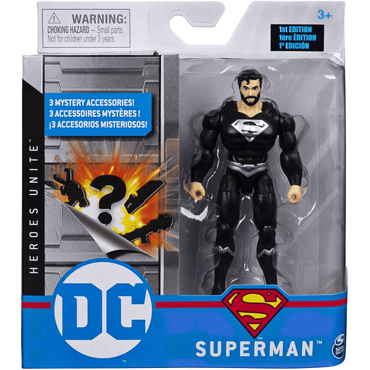 Superman Traje Negro Figura de acción DC Héroes Unite 2020