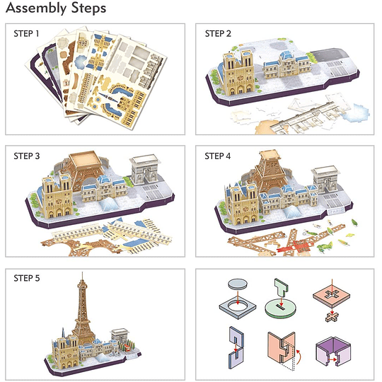 Paris Torre Eiffel Puzzle 3D CubicFun