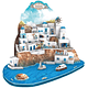 Santorini Island Puzzle 3D Cubicfun