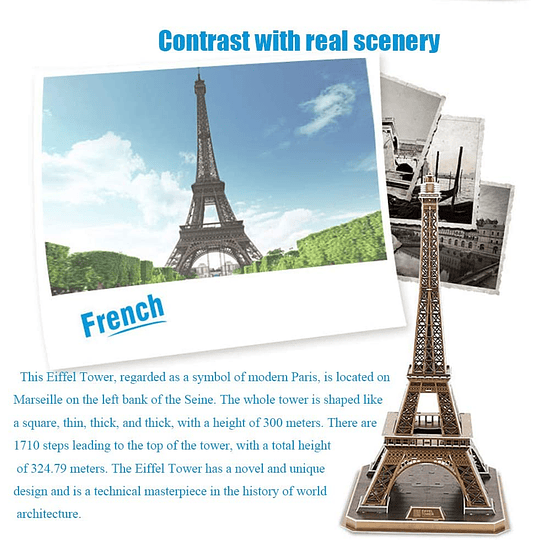 Torre Eiffel Puzzle en 3D CubicFun