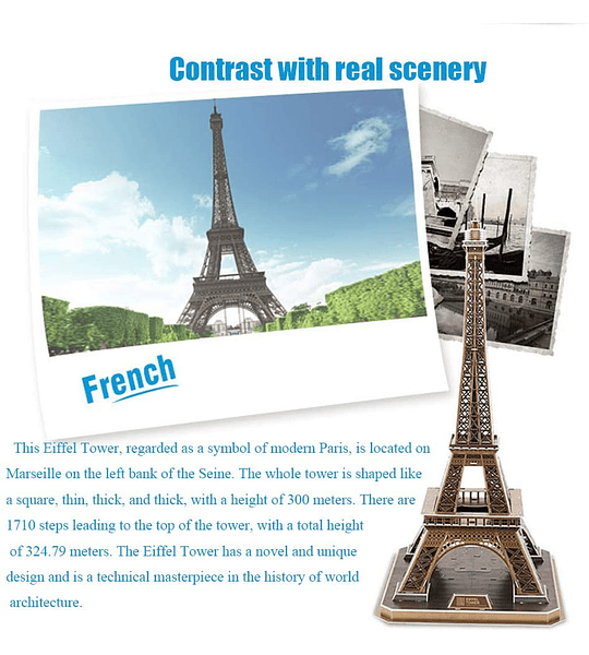 Torre Eiffel Puzzle en 3D CubicFun