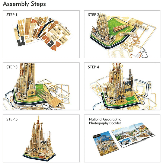 Sagrada Familia Barcelona Puzzle 3D National Geographic CubicFun