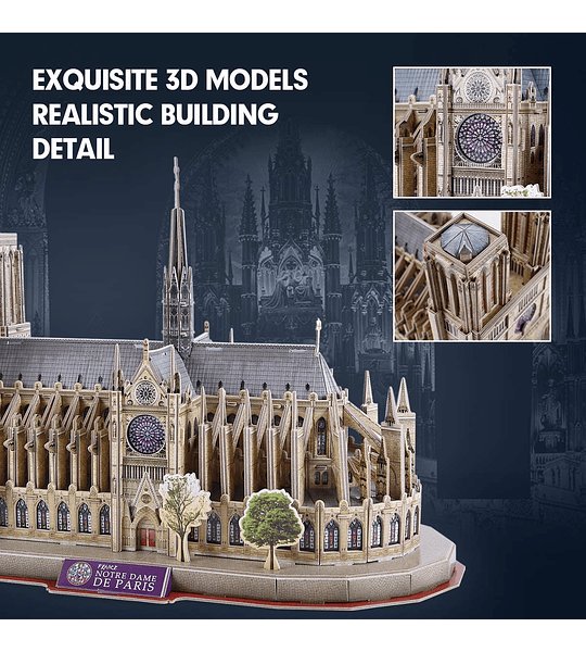 Notre Dame de París Puzzle 3D National Geographic CubicFun