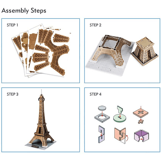 Torre Eiffel Paris Puzzle 3D CubicFun