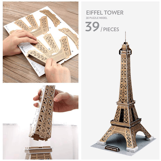 Torre Eiffel Paris Puzzle 3D CubicFun