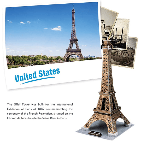 Torre Eiffel Paris Puzzle 3D CubicFun