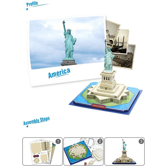 Estatua de la Libertad EE.UU Puzzle 3D CubicFun