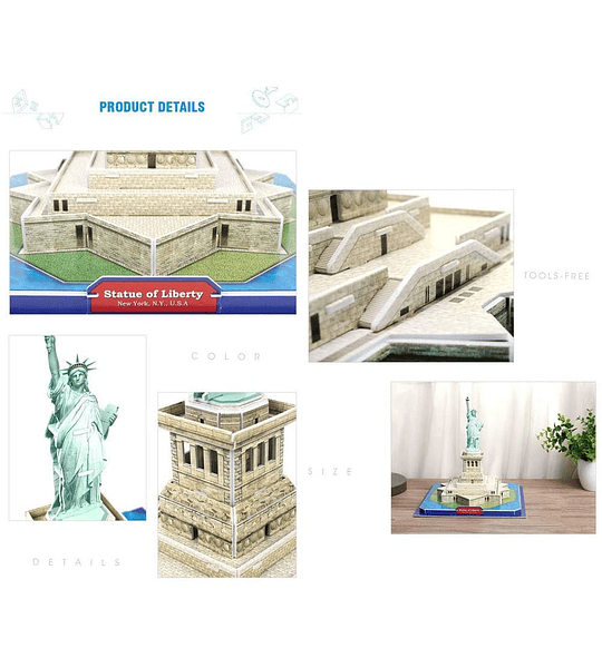 Estatua de la Libertad EE.UU Puzzle 3D CubicFun
