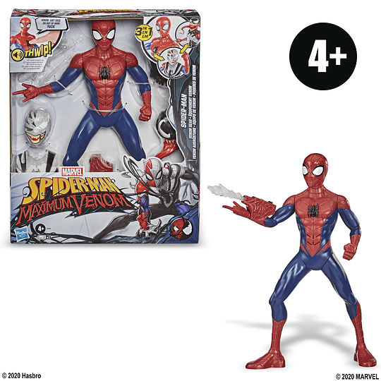 Spider-Man Maximum Venom, Spider-Man Venom Gear, incluye trajes de Venom y Symbiote, sonidos y frases