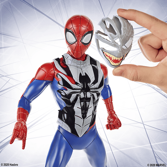 Spider-Man Maximum Venom, Spider-Man Venom Gear, incluye trajes de Venom y Symbiote, sonidos y frases