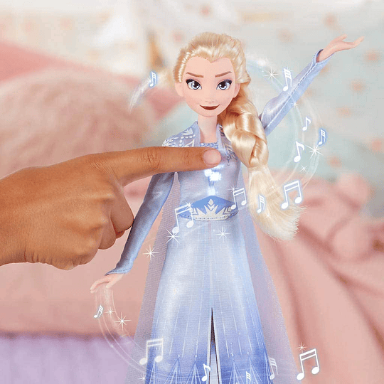 Elsa Cantante con música con Vestido Azul Inspirado en Disney Frozen 2