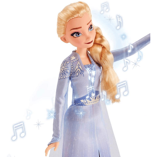 Elsa Cantante con música con Vestido Azul Inspirado en Disney Frozen 2