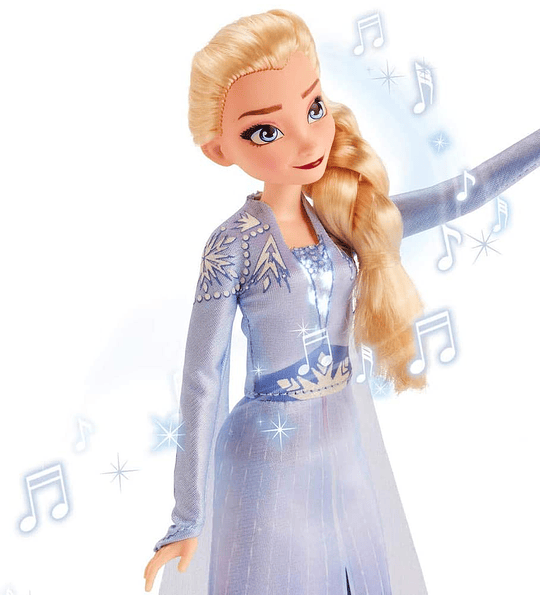 Elsa Cantante con música con Vestido Azul Inspirado en Disney Frozen 2