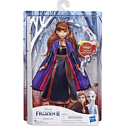 Anna Cantante muñeca electrónica con Vestido Morado, Inspirado en la película Frozen 2