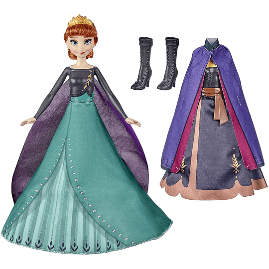 Anna Transformation Queen 2 Trajes y 2 Estilos de Pelo Frozen 2