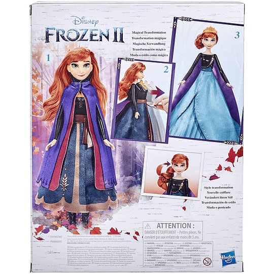 Anna Transformation Queen 2 Trajes y 2 Estilos de Pelo Frozen 2