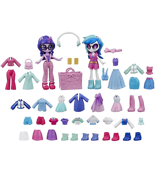 Twilight Sparkle and DJ Pon-3 Muñecas Equestria Girls Fashion con más de 40 accesorios My Little Pony